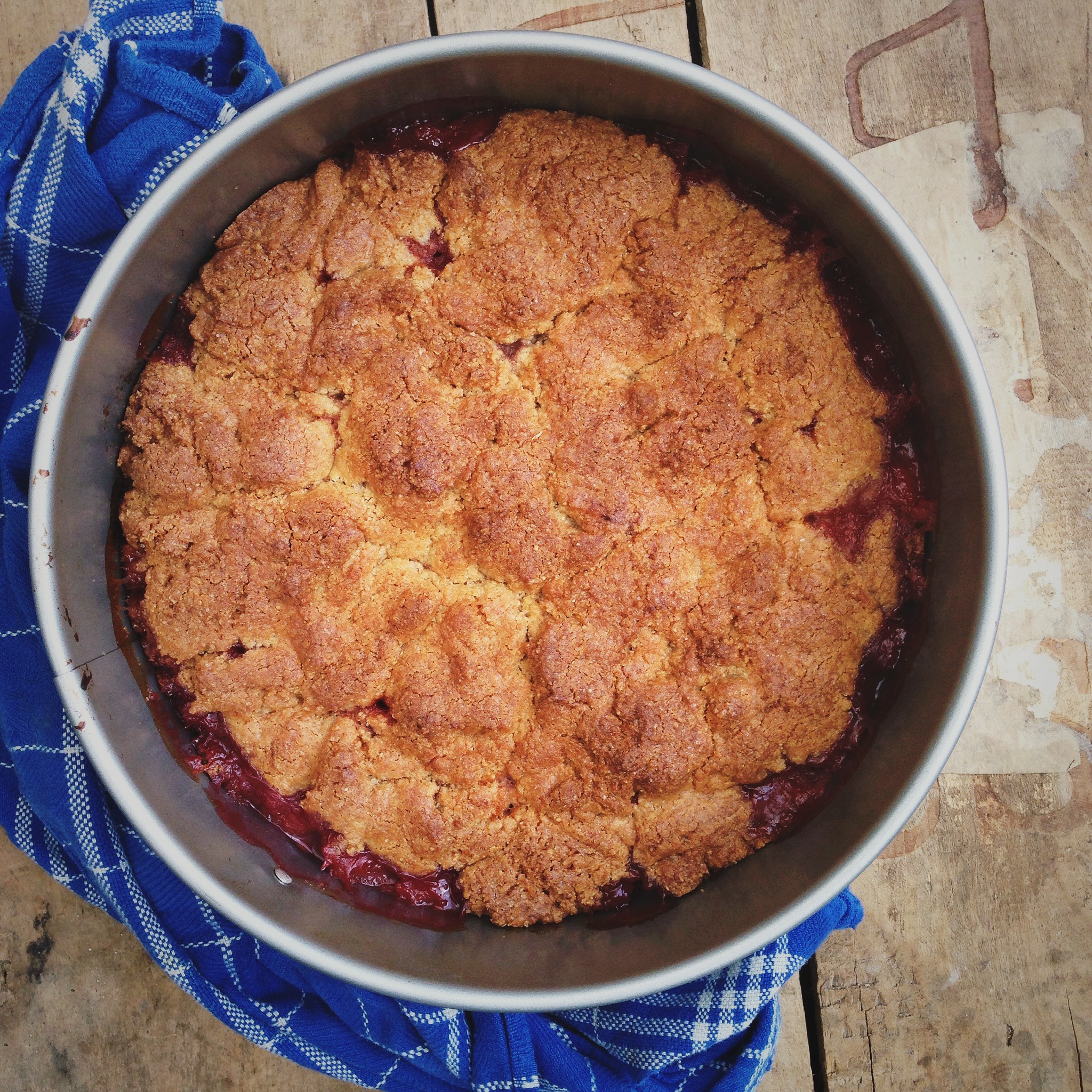 Aardbeien amandel cake