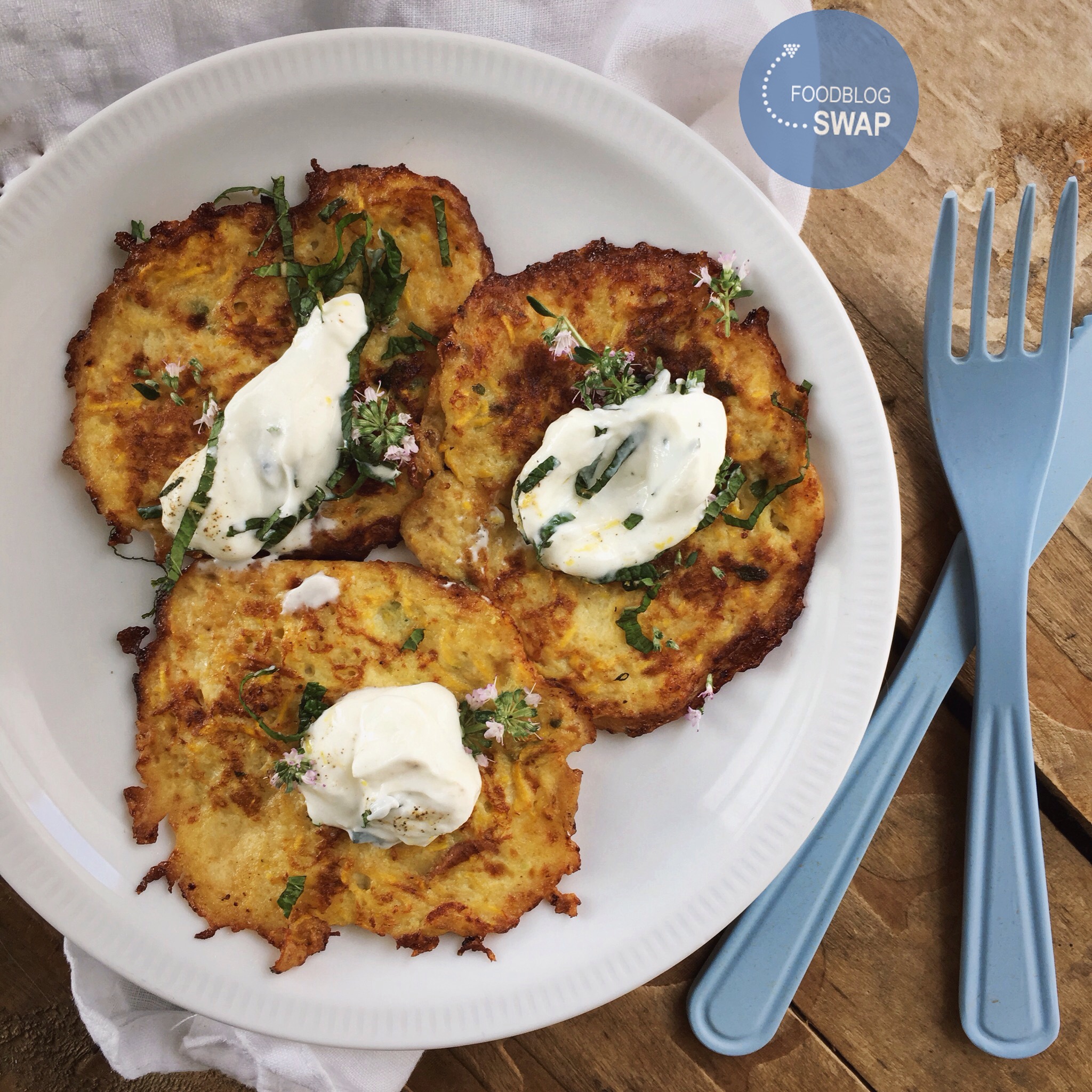 Courgettekoekjes met yoghurtsaus