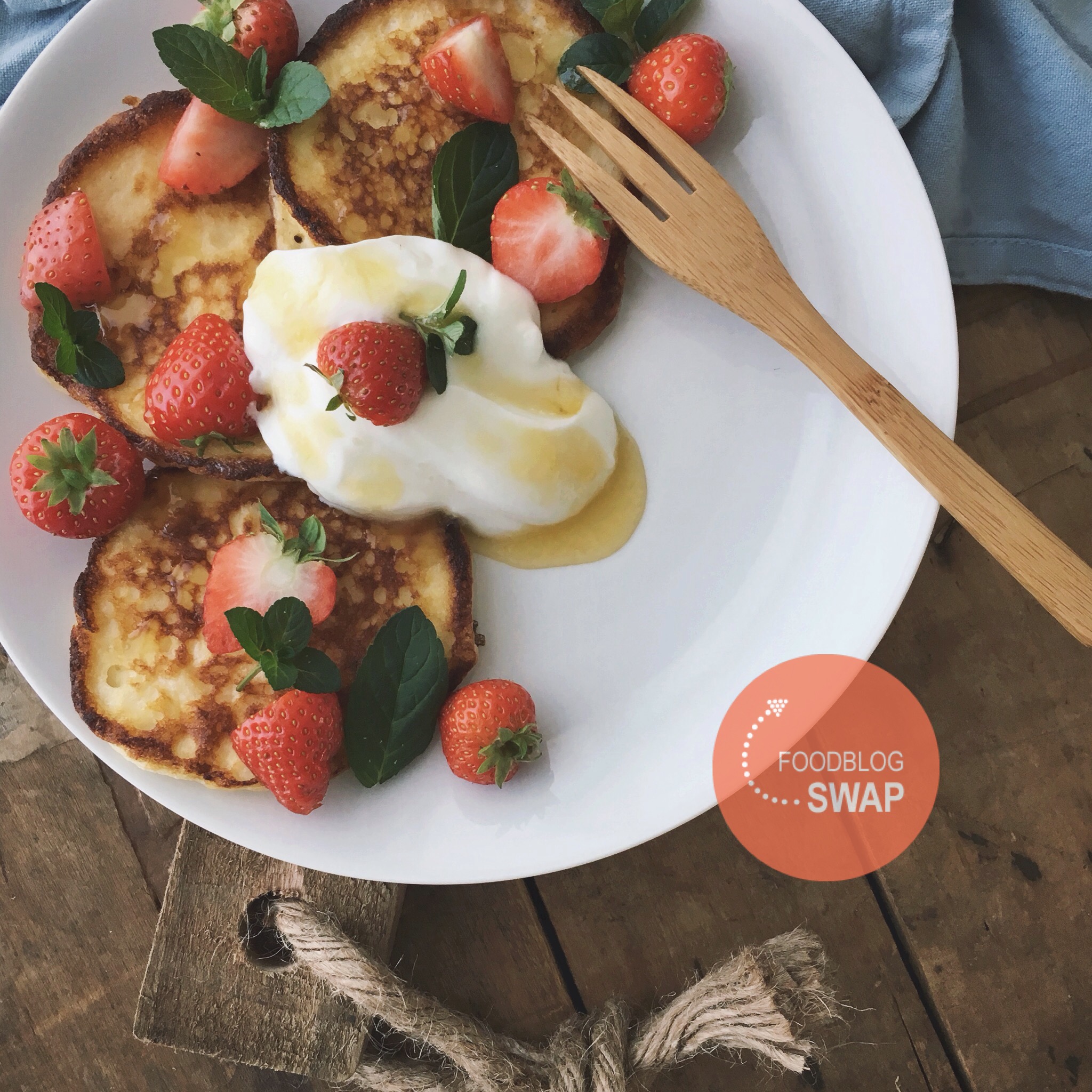 Luchtige ricotta pancakes met aardbeien