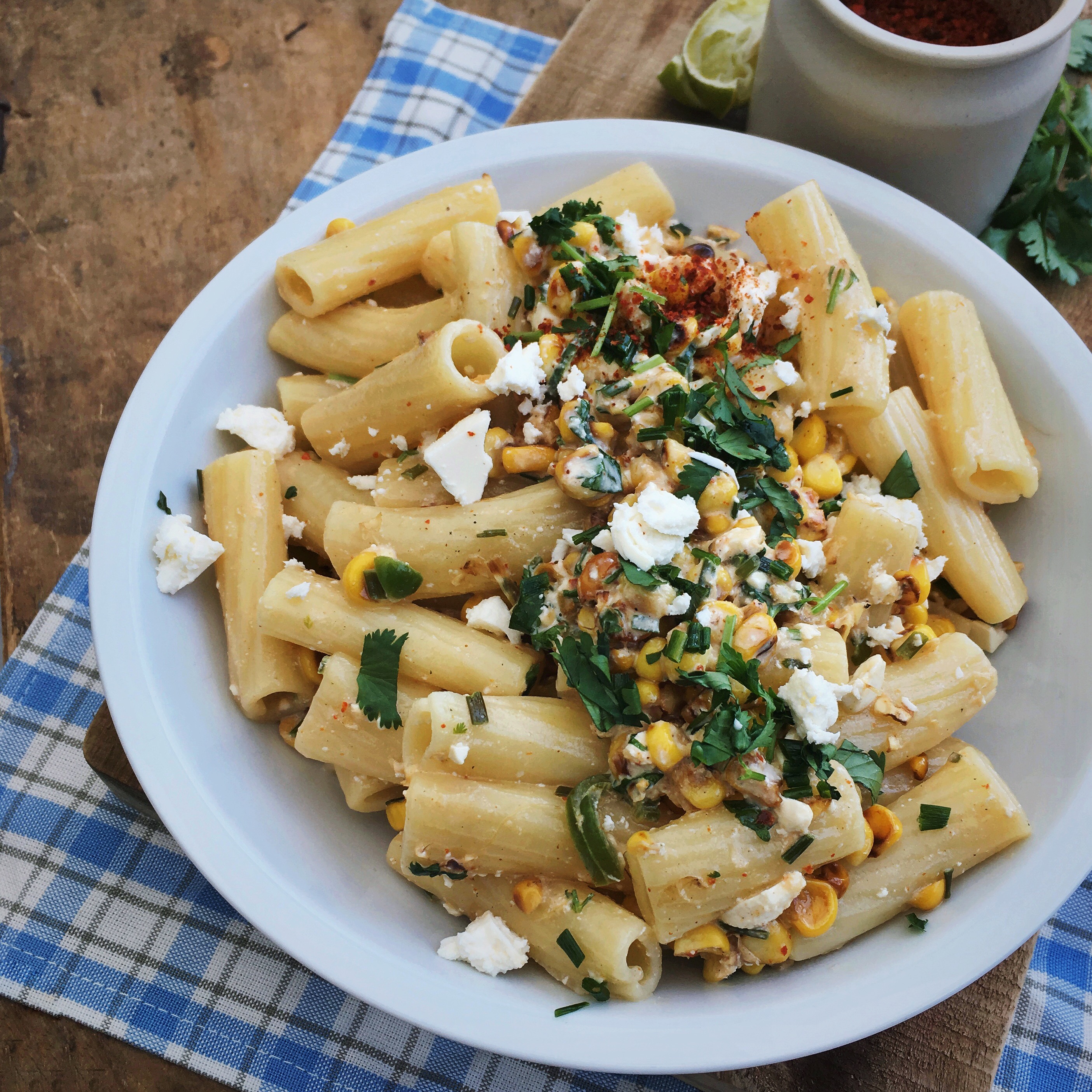 Pasta met Mexicaanse mais